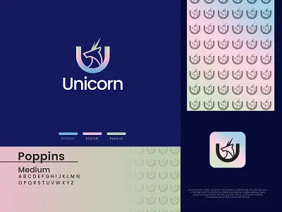 Unicorn, U letter, Logo design, Modern, Gradient logo applogo brandidentity branding clean colorful creative gradient horse icon letterlogo logo logodesign logoidea logoinspiration minimal modern uletter unicorn vector