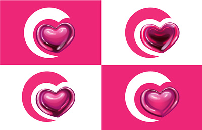 Vector heart for logo 3d design heart logo set vector