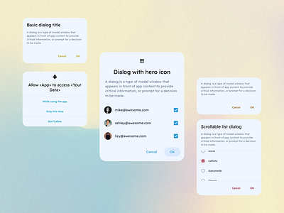 Material You Design System · ℹ️ Dialogs app design figma kit material material design material you system ui you