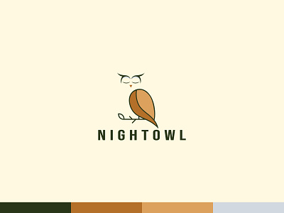 NightOwl - Logo Design animal bird brand identity branding creative logo custom logo forest graphic design letter logo logo minimal nature nightowl owl sky trees