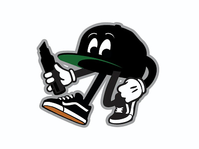 Hat Mascot baseball chisel tip illustration logo marker mascot retro vintage