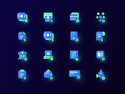 E-Banking Icons app icon banking icons design glassmorphism gradient icon icon pack icon set iconography interface icon payment symbol transactions ui ui icon uiux vector