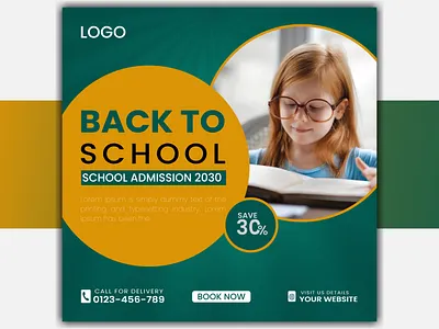School Admission Social Media banner post Design admission admission social media back to school banner collage discount instagram post save school social media