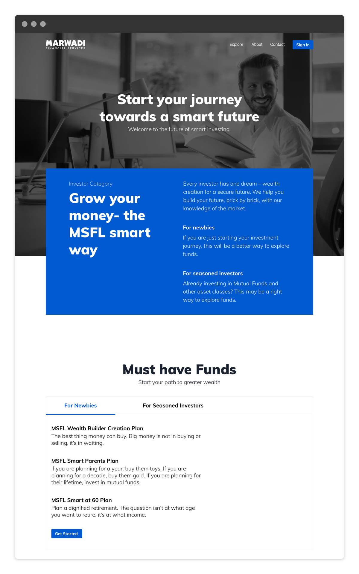 Marwadi Mutual Funds dashboard design interaction design landing page design marwadi mutual funds mutual funds responsive design ui uiux user experience design ux website website design
