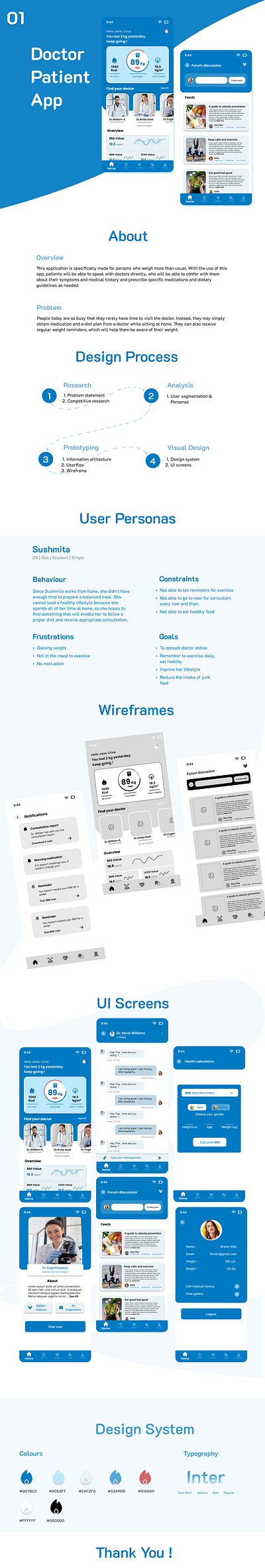 Case study Doctor Patient App ui