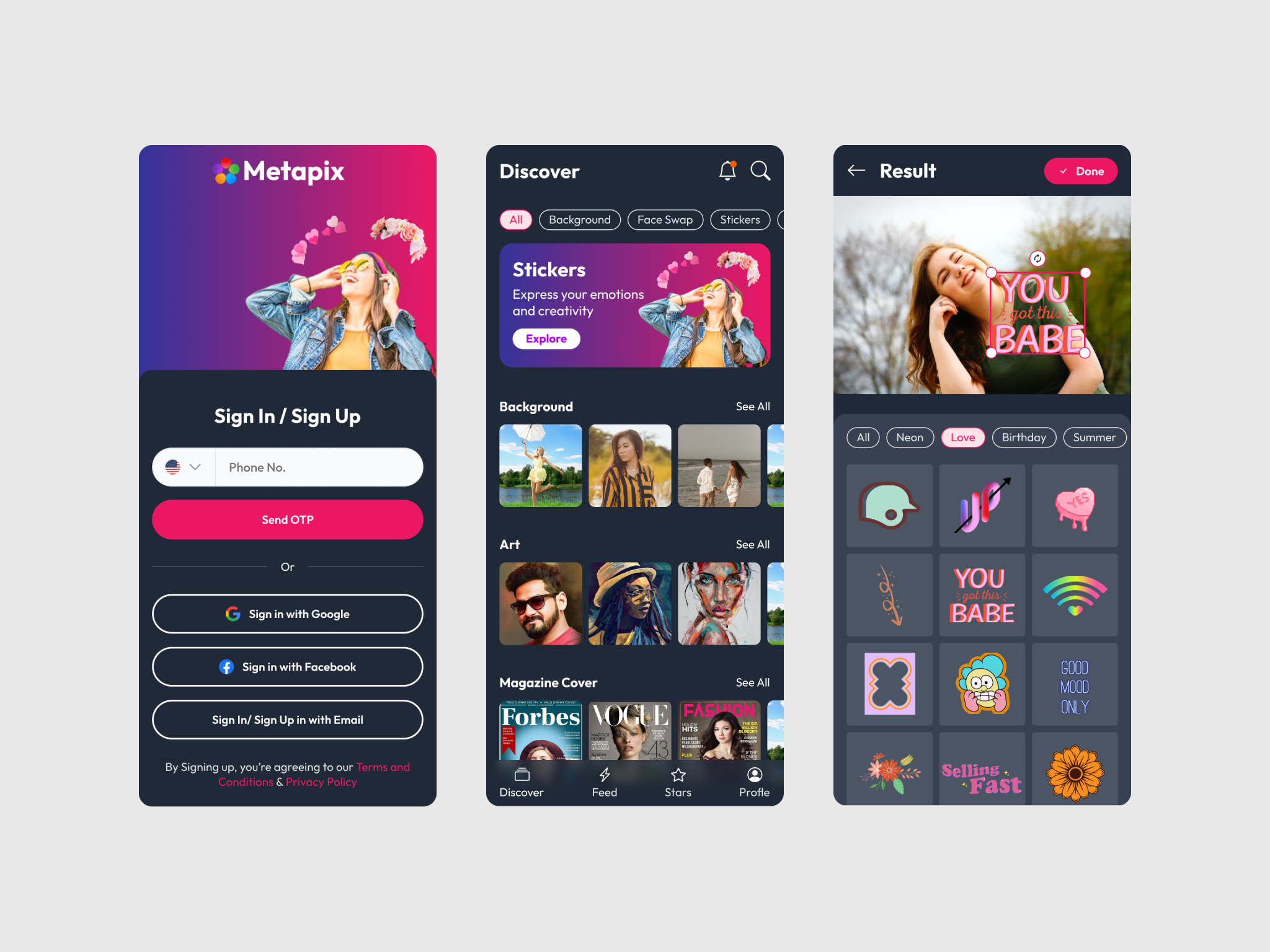 AI Photo Editing App app branding design typography ui ux