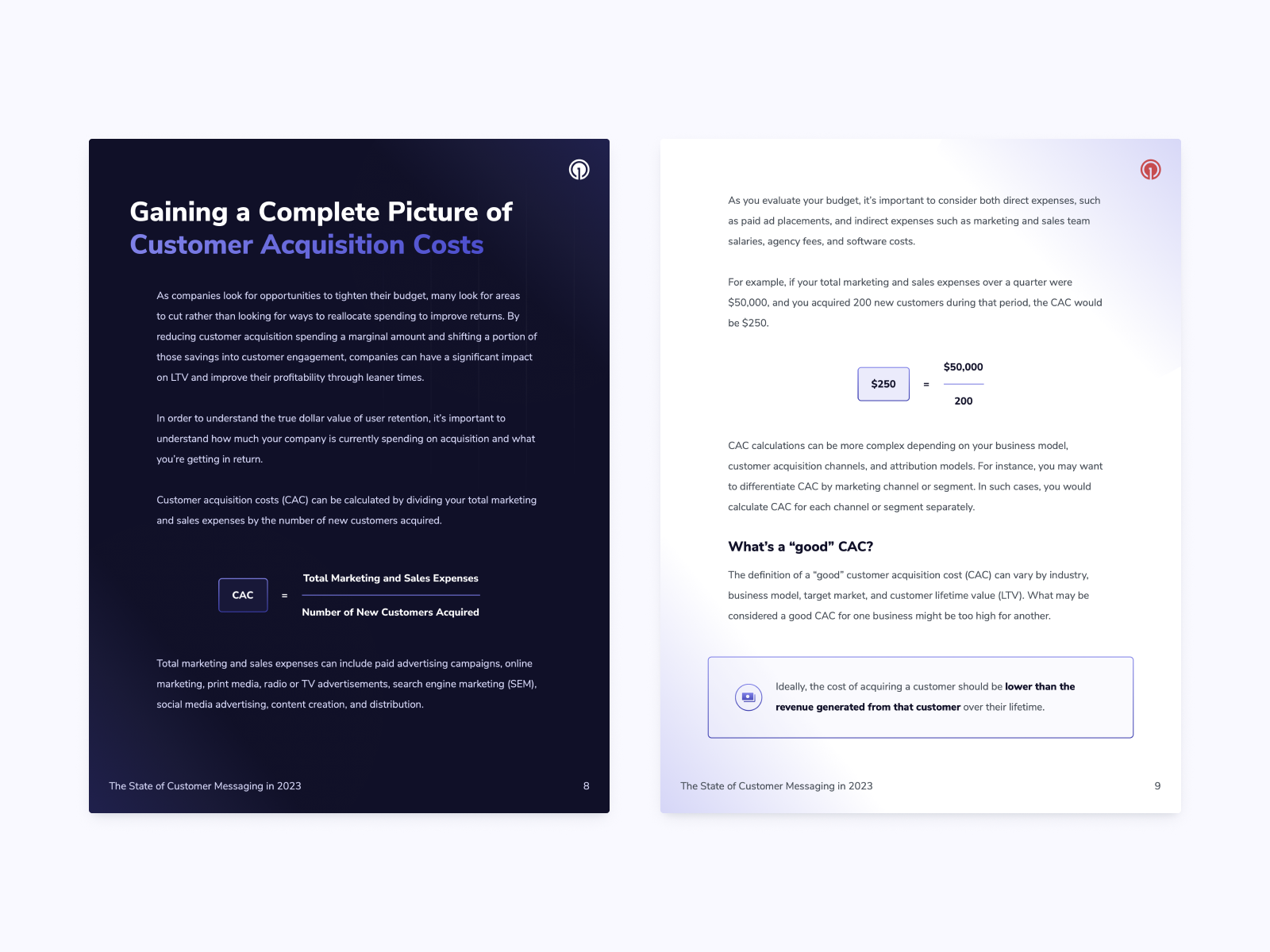 Calculating Customer Acquisition Costs ebook onesignal report reporting
