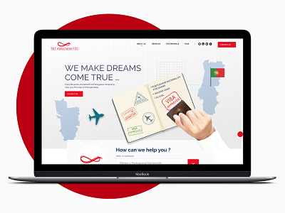 T & T Associates | UI-UX Designs animation branding illustrations minimal design passport website portuguese passport red and grey ui ui ux