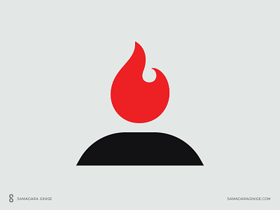 Head on fire design fire graphic design head illustration life logo mark minimal samadaraginige simple