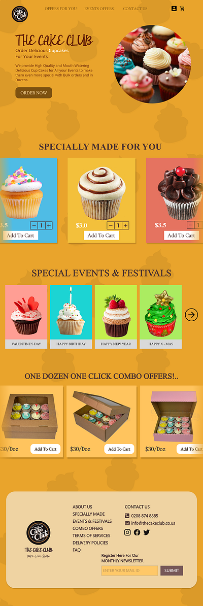 Cup Cake Website UI Desgin graphic design logo ui