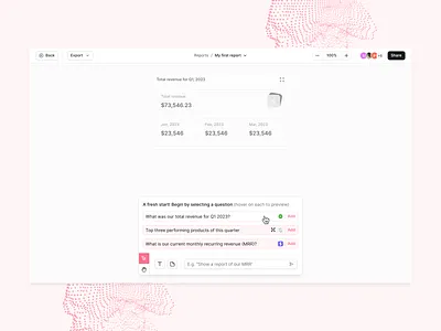 New report (templates) ai apollo artificial intelligence chart chart ui chatgpt collaboration create chart create report crm figma hubspot invited users open ai report creation reports salesforce select template template templates