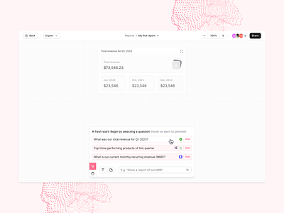 New report (templates) ai apollo artificial intelligence chart chart ui chatgpt collaboration create chart create report crm figma hubspot invited users open ai report creation reports salesforce select template template templates