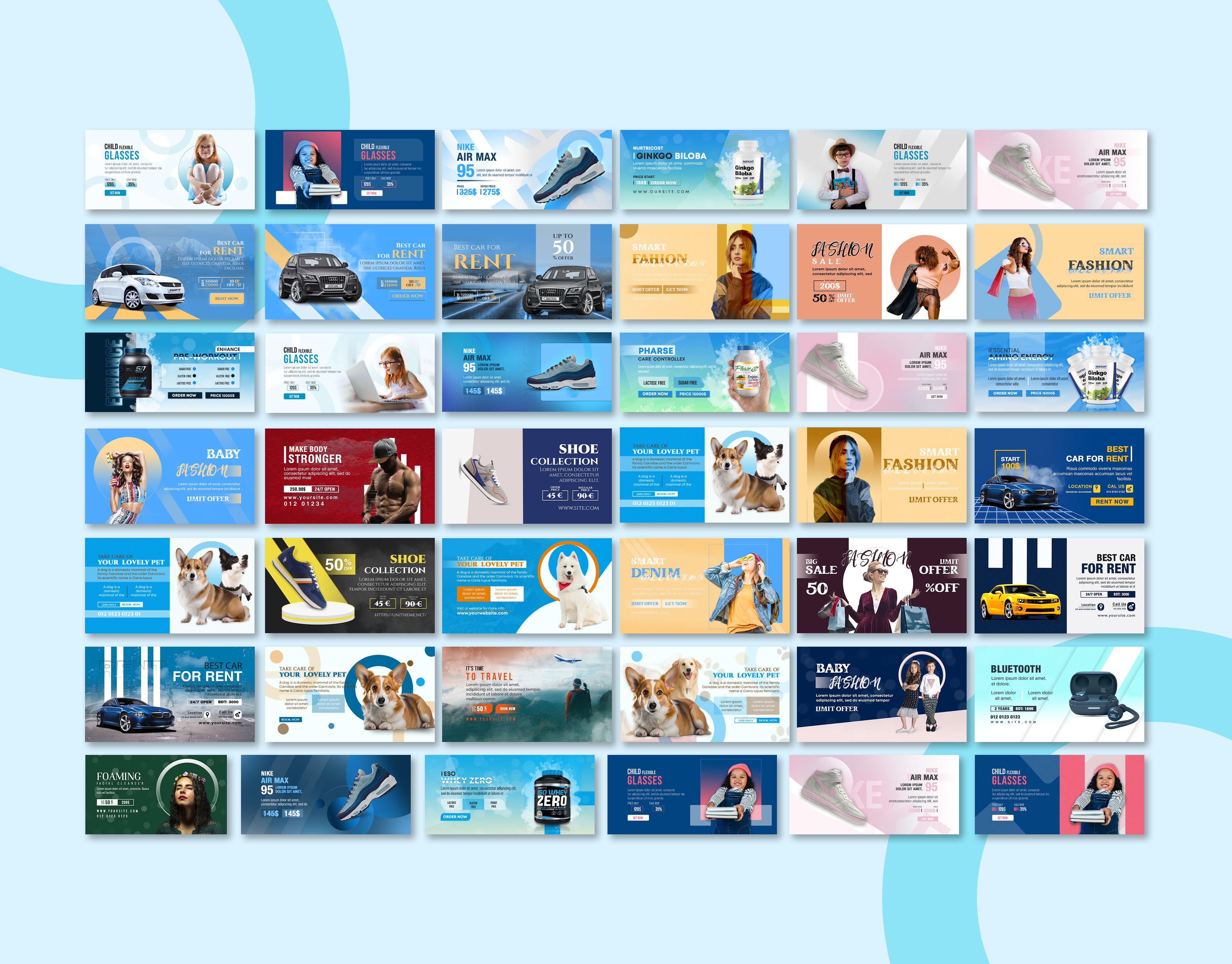 Example of Web Banner, Website Header 