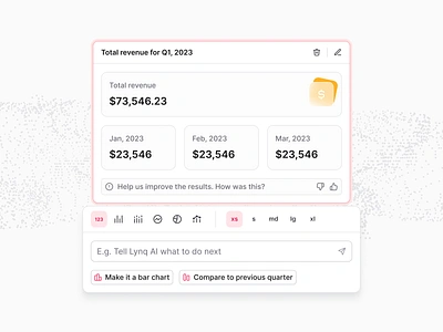 Chart command menu ai ai recommendation ai suggestion chart ai chart size chart type chart ui chatgpt command menu crm dashboard data data ai feedback geckoboard graphy metrics open ai recommendation smart suggestion