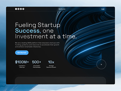 Venturoo - Startup Funding Website branding design funding graphic design landing page saas ui venture capitalist web design