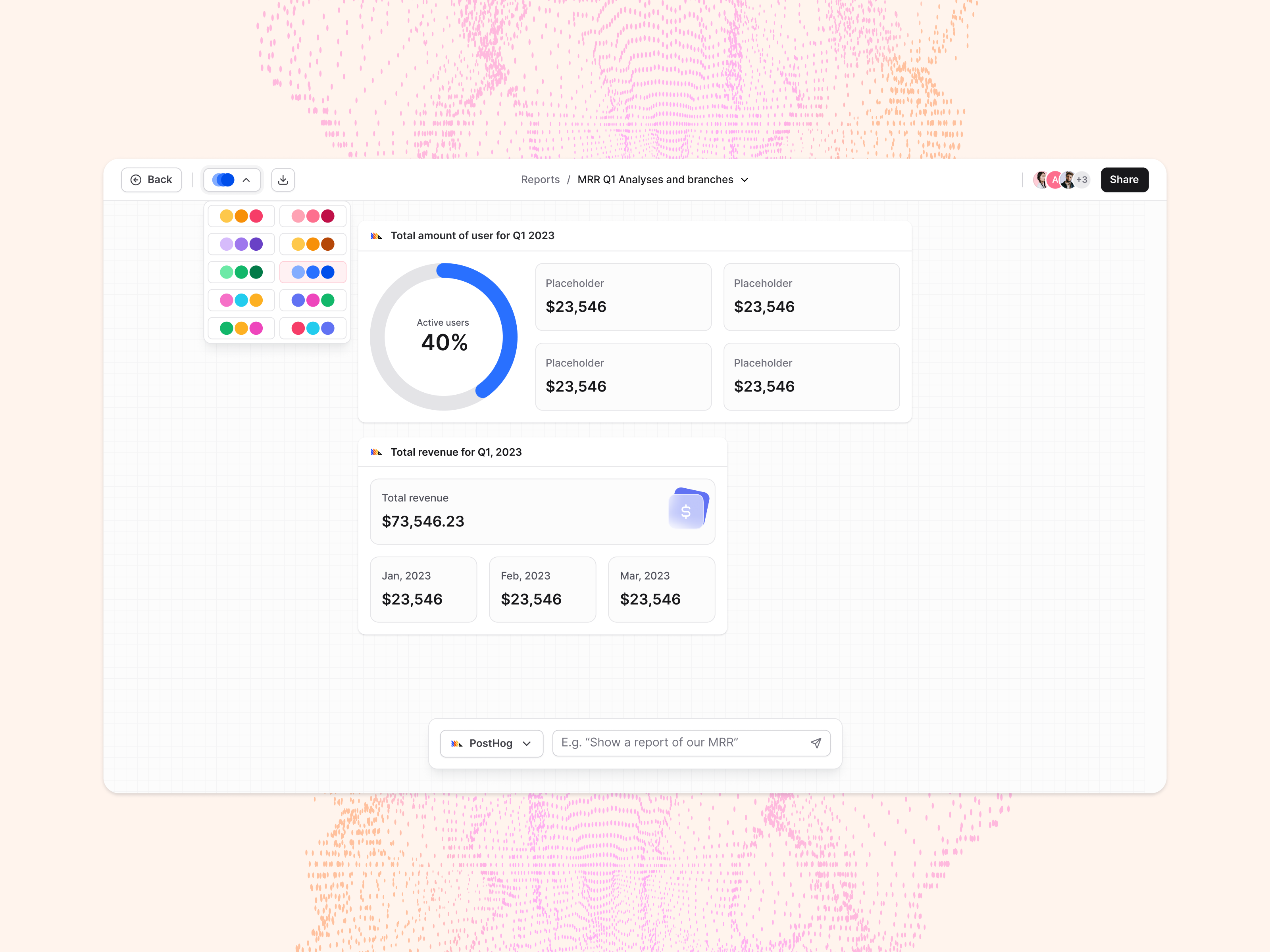Chart color switcher ai apollo change theme change ui chart chart ai chat ai chat gpt collaborate collaboration color switcher create report crm figma generate report invite open ai report salesforce switcher
