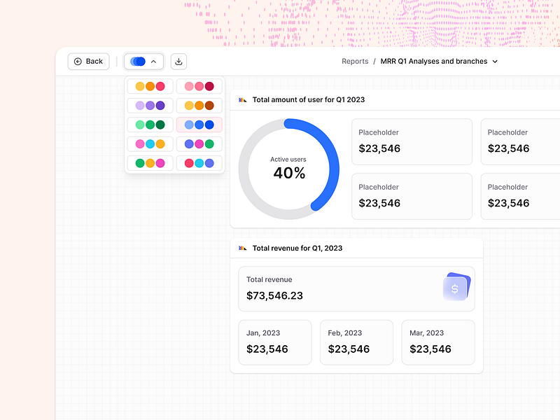 Chart color switcher ai apollo change theme change ui chart chart ai chat ai chat gpt collaborate collaboration color switcher create report crm figma generate report invite open ai report salesforce switcher