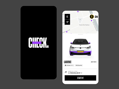 CHECK app 3d android app car check element3d gallery hugo noorlander ios iphone list menu mobility moped rental scooter segment control shared step swipe