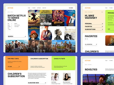 Online cinema service Action account cinema filter movie movie app netflix online cinema online movie online service platform series service show streaming streaming platform streaming service tv uiux user account website