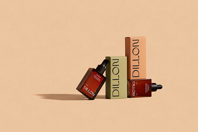 Dillon Skincare Branding + Packaging Design 70s beauty brand brand identity branding cosmetic font logo minimal packaging retro skincare type typography