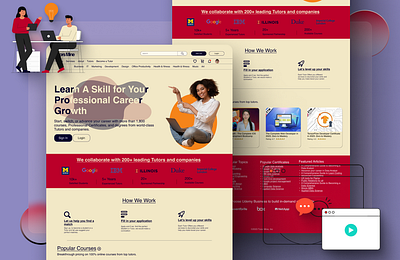 Tutor Mine coursera design graphic design hero page homepage illustration landing page learning online learning udemy ui ui design uiux design ux ux design webpage website