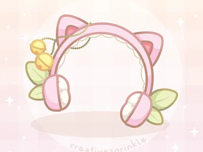 Cute Cozy Cat Ears Wireless Headphones beige cat cat ears earphones headset music neko