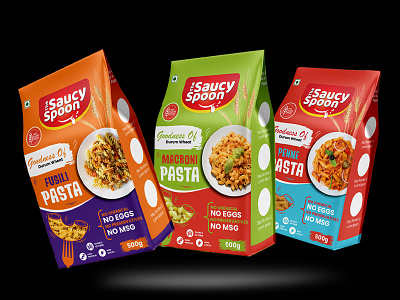 The Saucy Spoon- Pasta Packaging & Branding brand brand identity branding design fashion graphic design illustration logo logo design packaging packaging design pasta label designs pasta packaging typography vector