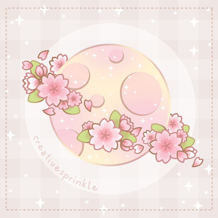 Magical Sakura Cherry Blossoms Floral Planet by Creative Sprinkle