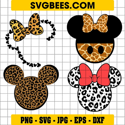 Leopard Minnie Mouse SVG leopard minnie mouse svg svgbees