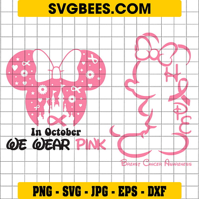 Minnie Mouse Breast Cancer SVG minnie mouse breast cancer svg svgbees