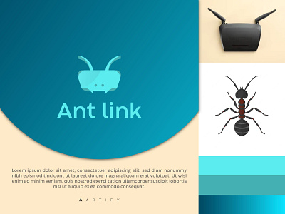 Ant link ant artify branding design graphic design illustration linklogo logo logo design router router logo