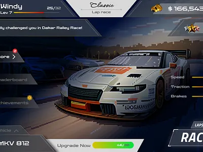 Racing Game UI 3d animation branding graphic design logo motion graphics ui