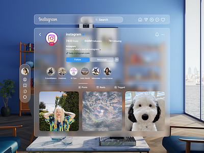 Apple Vision Pro - Instagram UI Design apple figma graphic design instagram ui ui design uiux vision pro