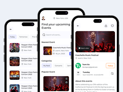 iita Events App Design app design mobile ui