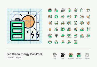 Eco Green Energy Icon Pack design eco energy icon icon pack illustration logo vector