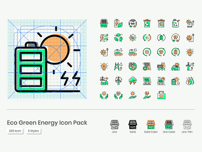 Eco Green Energy Icon Pack design eco energy icon icon pack illustration logo vector