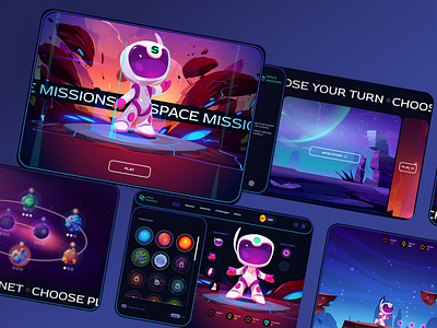 Space Missions - platformer game design game game design game ui graphic design home page illustration platformer platformer game ui ux webdesign