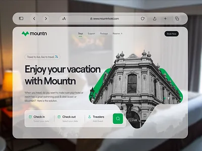 Mountn-Landing page & Brandbook Design ashik brandbook branding design hospitality hotel hotel and resort hotel booking landingpage minimal online booking redesign reservations ui vacations web design webdesign website website concept