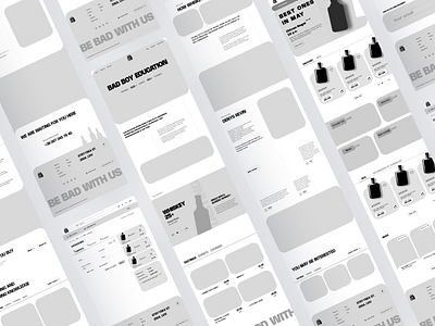 Wireframe for Bad Boy alcohol store website alcohol bar bog branding cart catalog corporative website design graphic design home page prototype shope cart store tasting ui ui design ux webdesign website wireframe