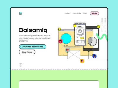 Webpage redesign - Balsamiq(SAAS Product) app design desktop figma redesign ui ux webpage website