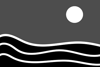 SEA. MONOCHROME. art artist artwork black and white concept cover design digital art digital painting grey illustration monochrome moon painting poster print sea sun waves