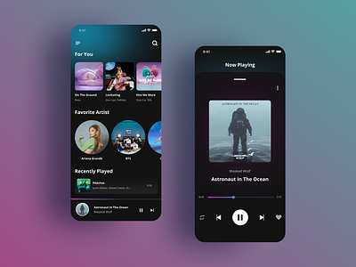 Music Streaming App Mobile UI Design app design figma mobile portfolio ui ux