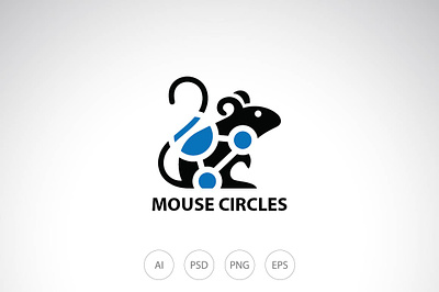 Mouse Circles Logo graphic design logo logo design logo template mouse logo rat logo template