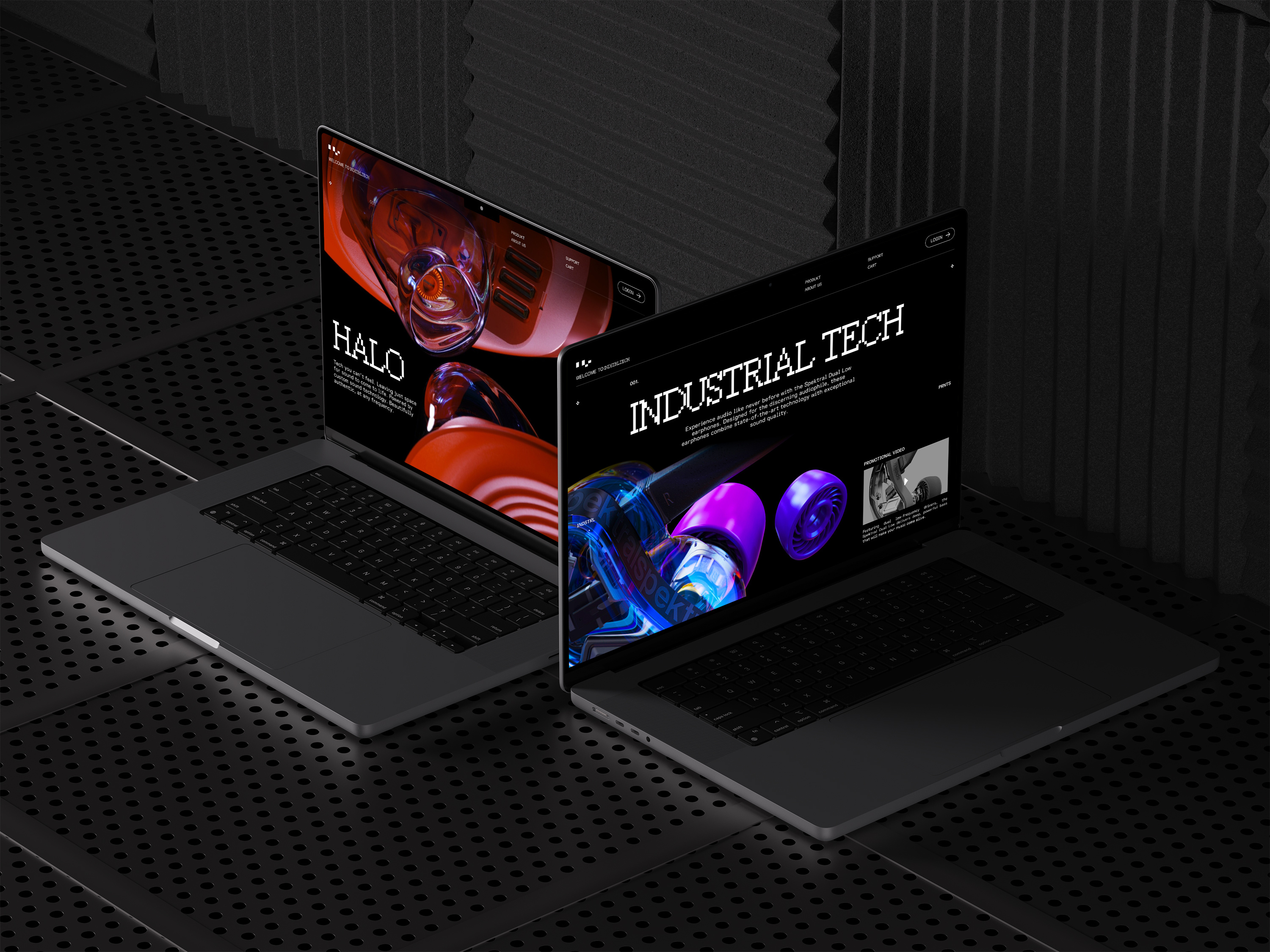 Spektral - Earphone Shop Website 3d color dark design earphone earphone web explore gear graphic design headphone web interfaces landing product selasa agency shop trending typography ui ux web