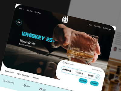 Bad Boy alcohol store website - tasting page alcohol alcohol store branding design footer graphic design home page prototype reviews tasting ticket buying ui ui design ux webdesign website