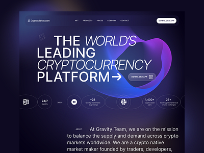 Crypto Web Landing Page blockchain crypto crypto currency crypto wallet cryptocurrency design ethereum exchange finance financial website landing page nft solana ui ui visual design ux web web design website