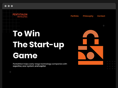 Pentathlon black bold dark mode design design designinspiration geometric interaction design responsive design thedesignfix thedesigntip ui uiux user interaction user interface venture capital web design website design