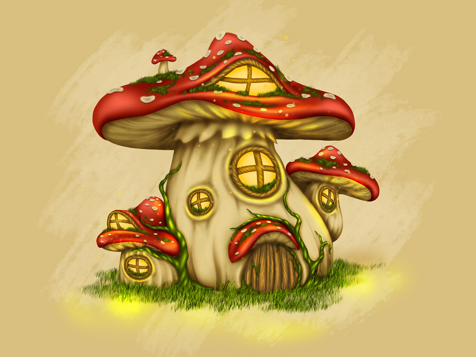 Mushroom Hut by Elena Milian on Dribbble