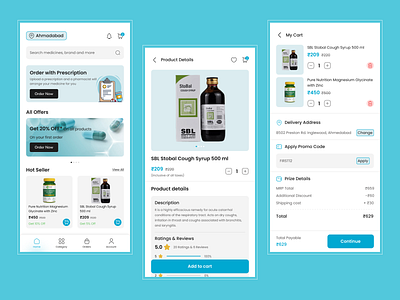 Medici Pharma - Medicine Store App Design animation app app design delivery app design ecommerce graphic design medical medicine medicine store online shop pharma pharmacy ui uidesign uiux ux