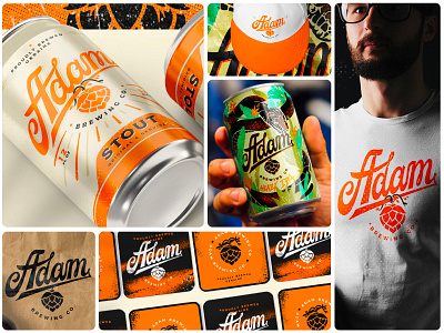 Adam Beer BrewingCO. beer beer can beer design beerdesign beerlover branding identity lettering logo package typeface